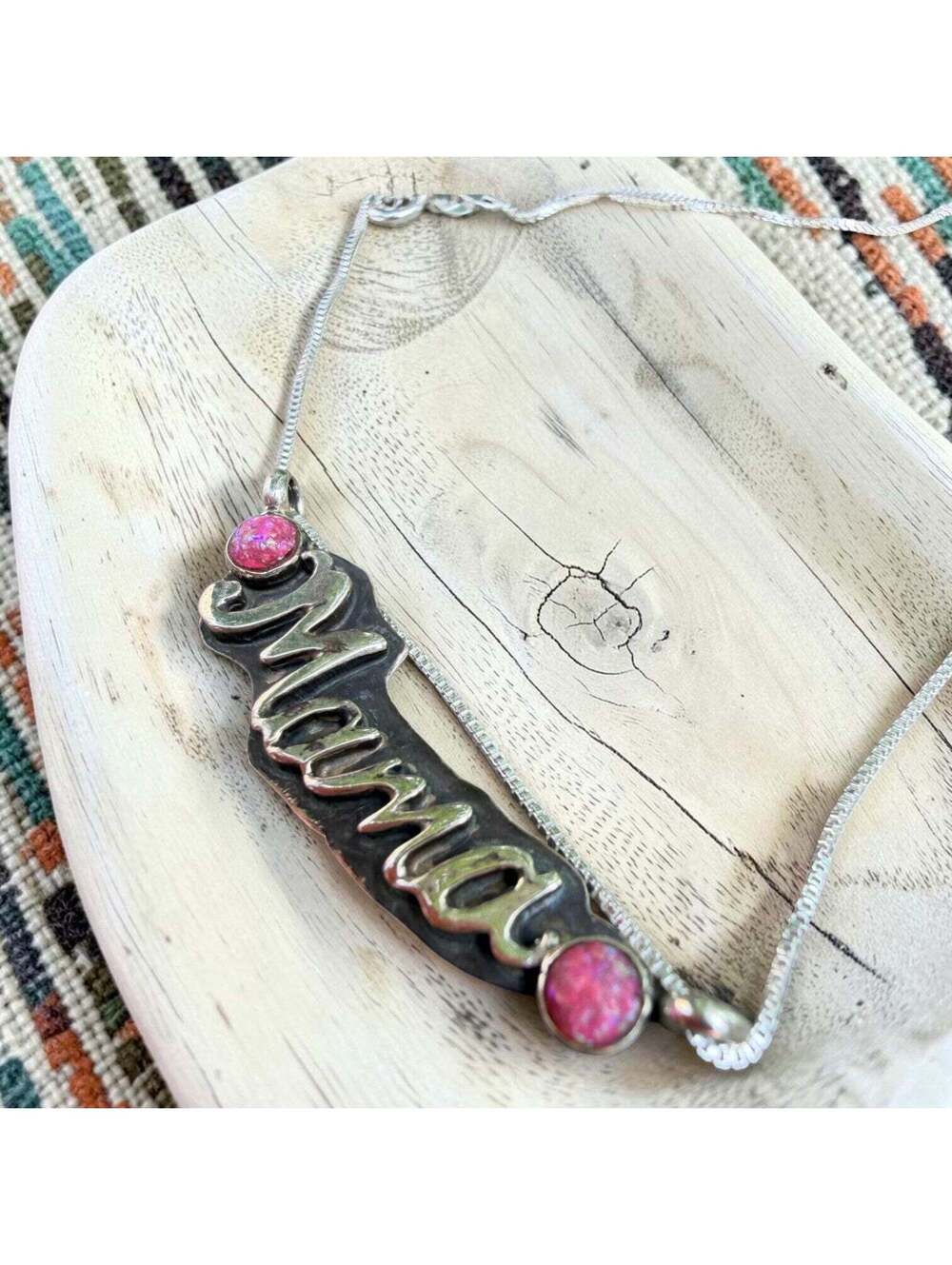Charlene Yazzie Pink Fire Opal “Mama” Necklace